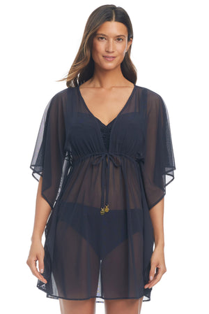 Be Transparent Mesh Caftan Cover Up - Bleu Rod Beattie