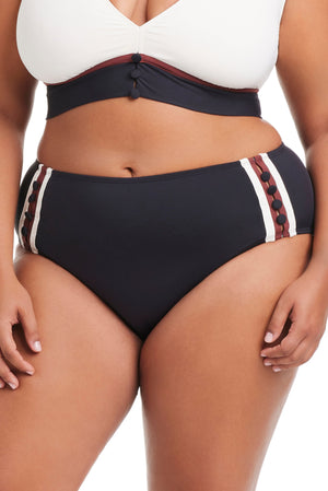 Plus Size Button Down High Waisted Bikini Bottoms - Bleu Rod Beattie