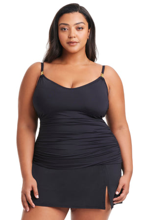 NEW! Plus Size Kore Scoop Neck Tankini Top - Bleu Rod Beattie