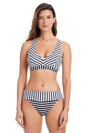 Black Bleu Rod Beattie Smooth Operator D-DD cup cross-back bikini top with supportive design and sleek style.