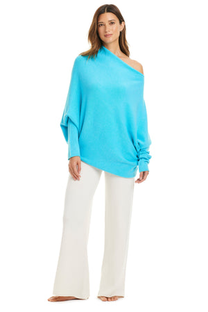 Milano Asymmetrical Long Sleeve Sweater Cover Up - Bleu Rod Beattie