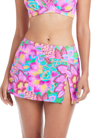 Bleu Rod Dream Weaver skirted bikini bottom with colorful Dream Weaver print, featuring a stylish skirted design for beachwear.