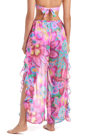 Blue Bleu Rod Dream Weaver pant coverup dress, lightweight fabric, flowing design, perfect for beach or poolside wear.