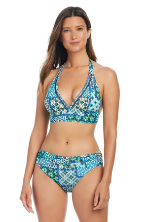 En La Playa Halter Bra - Bleu Rod Beattie