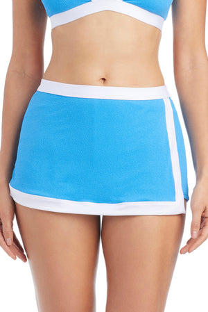 I'm With The Band Skirted Boy Short Bikini Bottom - Bleu Rod Beattie