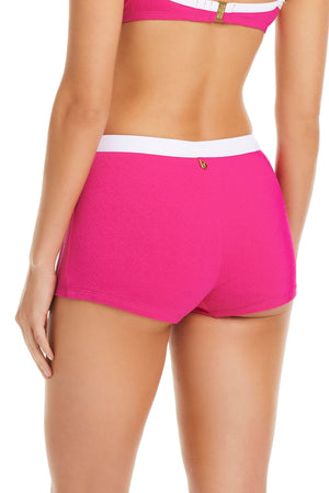 NEW! I'm With The Band Skirted Boy Short Bikini Bottom - Bleu Rod Beattie