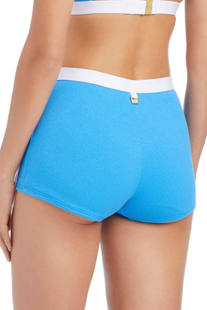 Bleu Rod I’m With The Band skirted boy short bikini bottom in black, featuring a sporty fit and stylish design.