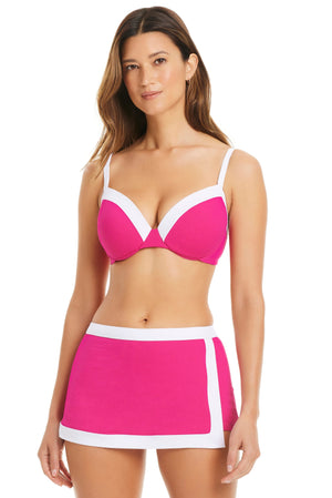 NEW! I'm With The Band Over The Shoulder Underwire D-Cup Bikini Bra - Bleu Rod Beattie