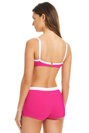 NEW! I'm With The Band Over The Shoulder Underwire D-Cup Bikini Bra - Bleu Rod Beattie