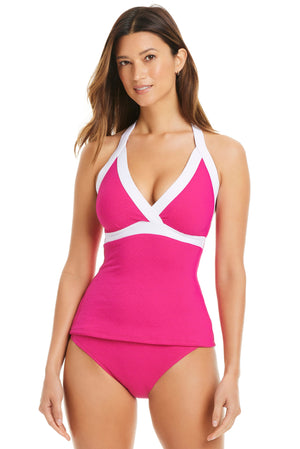 NEW! I'm With The Band Halter Tankini Top - Bleu Rod Beattie