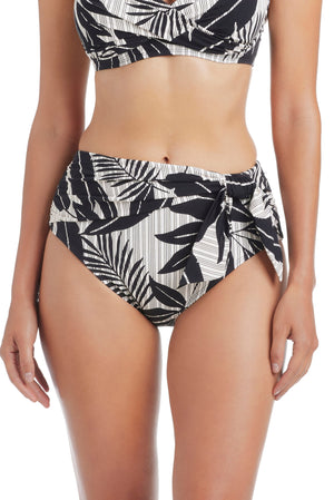 Black high waist bikini bottom by Bleu Rod Island Time, featuring a sleek fit and stylish design for beach or pool wear.