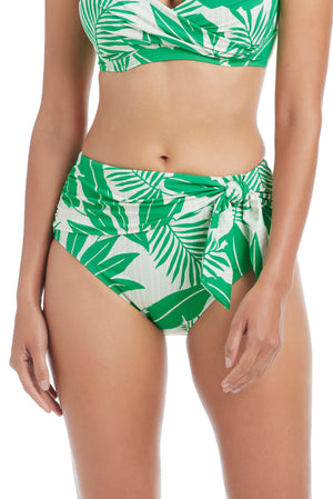 High waist Bleu Rod Island Time bikini bottom in vibrant island green, featuring a flattering fit and stylish design.