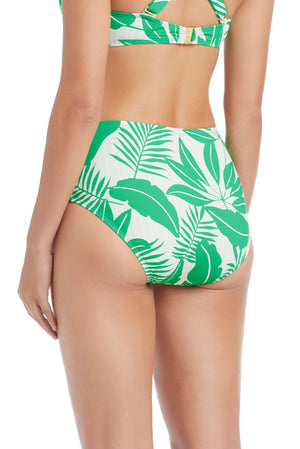 Bleu Rod Island Time high waist bikini bottom in vibrant print, designed for a stylish and comfortable beach look.