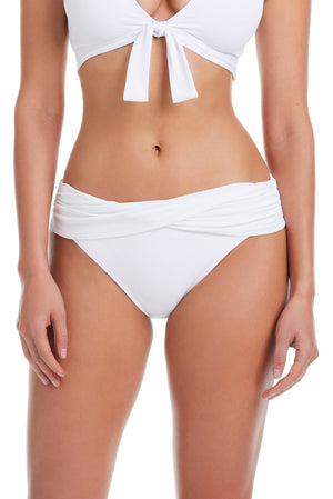 White Bleu Rod The Kore Collection hipster bikini bottom with a sarong style, featuring a comfortable and stylish swimwear design.