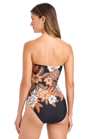Moody Blooms Shirred Mio One-Piece Swimsuit