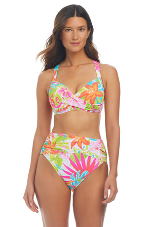 Packing a Punch Hi-Waist with Sarong Waist Band and Tummy Tuk Bottom - Bleu Rod Beattie