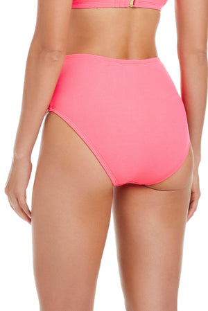 Pique Ole Shirred Hi-Waist Bikini Bottom - Bleu Rod Beattie