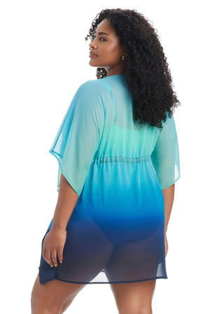 Desert Mirage Plus Caftan Coverup - Bleu Rod Beattie