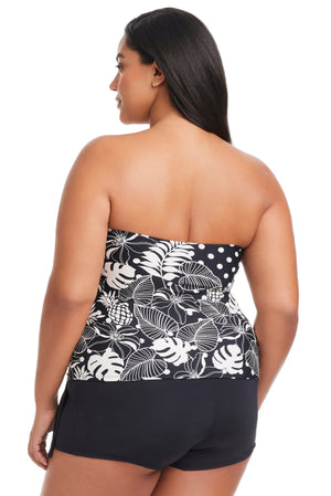 Plus Size Double Trouble Shirred Bandini Top - Bleu Rod Beattie