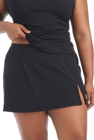 Plus size skirted bikini bottom from Bleu Rod Plus Pique Ole 26, featuring a stylish, comfortable design with a full coverage fit.