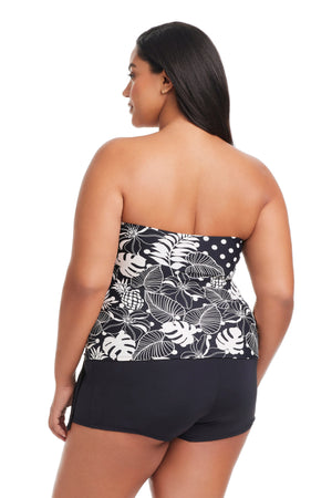 Plus size Bleu Rod Plus double trouble skirted boy short bottom, comfortable, stylish plus size boy short with skirted design.