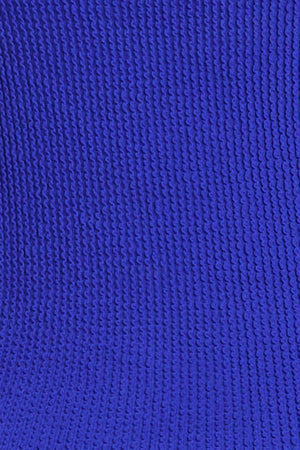 Blue Bleu Rod Pucker Up bandeau one-piece swimsuit with halter design, featuring a sleek and stylish fit perfect for beachwear.