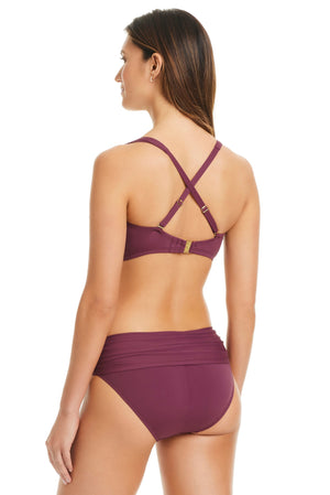 Kore Underwire Shirred Bandeau D-DD Cup Bikini Top - Bleu Rod Beattie