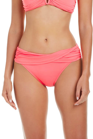 Bleu Rod The Kore Collection blush pink hipster bikini bottom with a sarong style, featuring a comfortable, stylish fit.