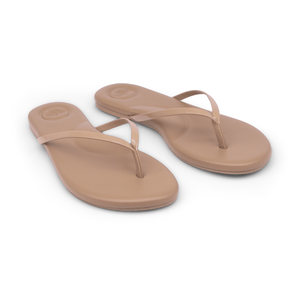 The Indie Patent Strap Sandal In Nude