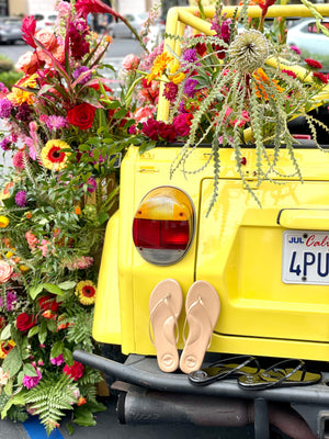 The Indie Patent Strap Sandal In Nude