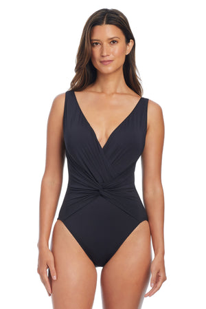 Kore Surplice One Piece Swimsuit - Bleu Rod Beattie
