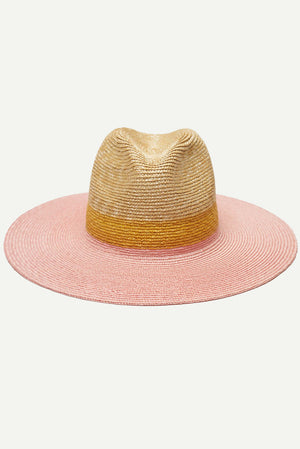 WYETH Bondi colorblock packable rancher hat with wide brim and adjustable strap, featuring vibrant color panels and lightweight design.