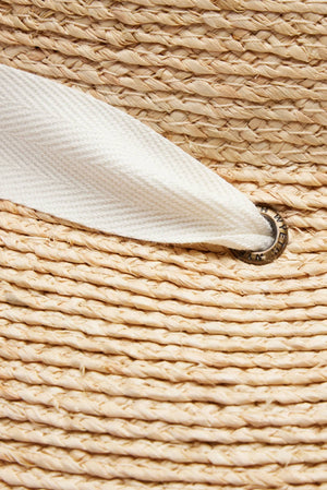 WYETH Thea braided raffia wide-brim sunhat with a stylish natural weave and comfortable fit for sun protection and fashion.