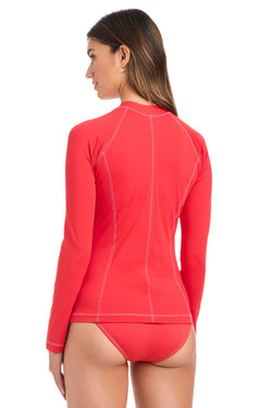 Bleu Rod A Fine Line Golden Gate rashguard cover-up, long-sleeve swim shirt with vibrant golden yellow color and sleek fit.