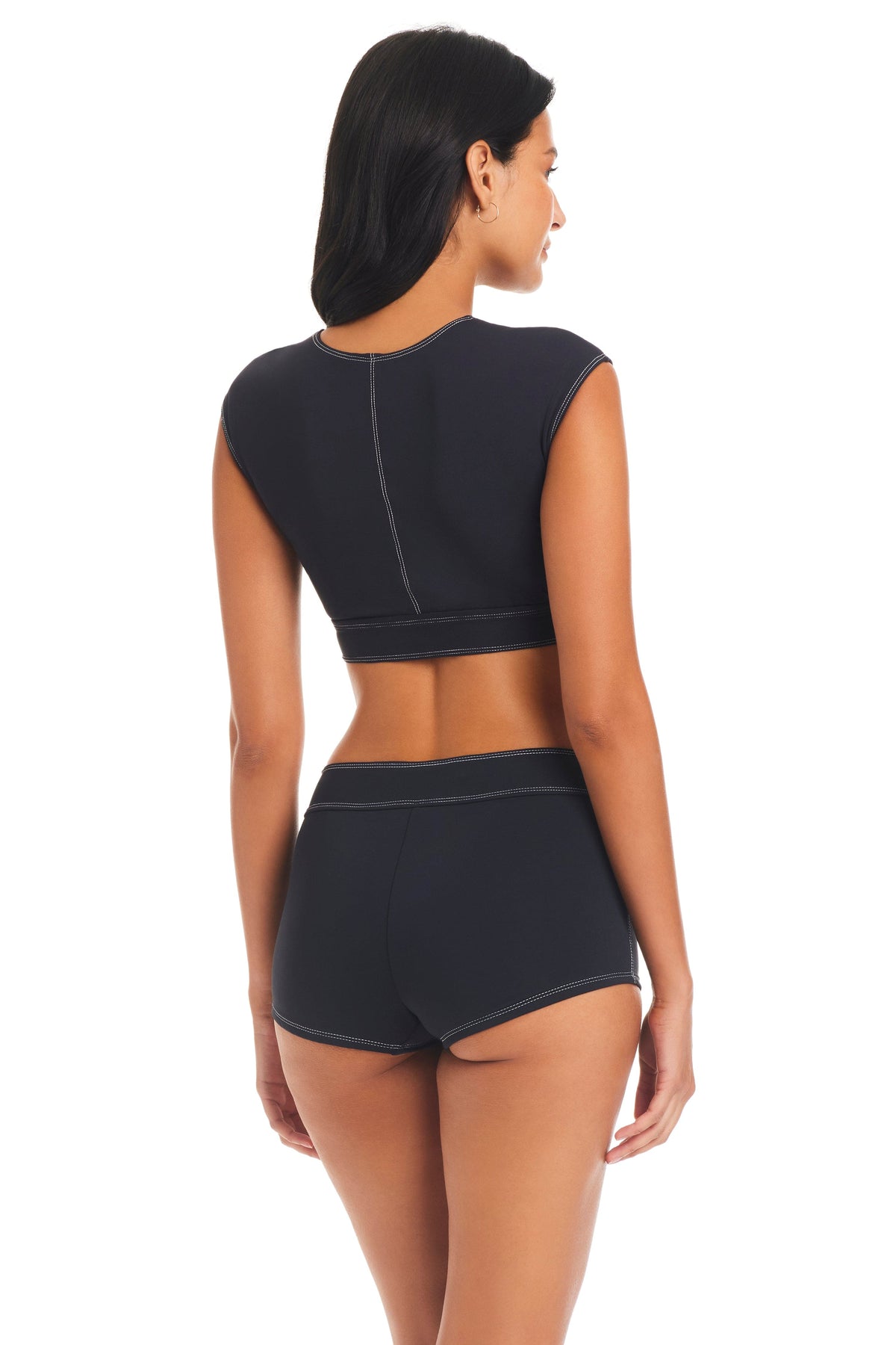 A Fine Line Cap Sleeve Crop Bikini Top - Bleu Rod Beattie