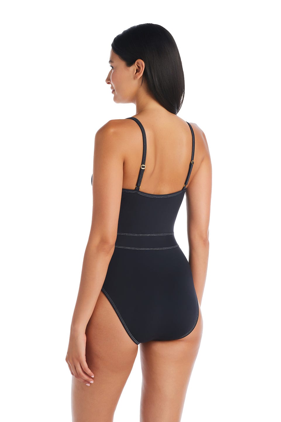 A Fine Line Over The Shoulder Underwire with Molded Cups One-Piece Swimsuit - Bleu Rod Beattie