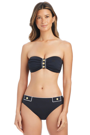 Blue Bleu Rod Ahoy, Captain! molded cup bandeau bikini top with nautical design and supportive fit, perfect for beach or pool.