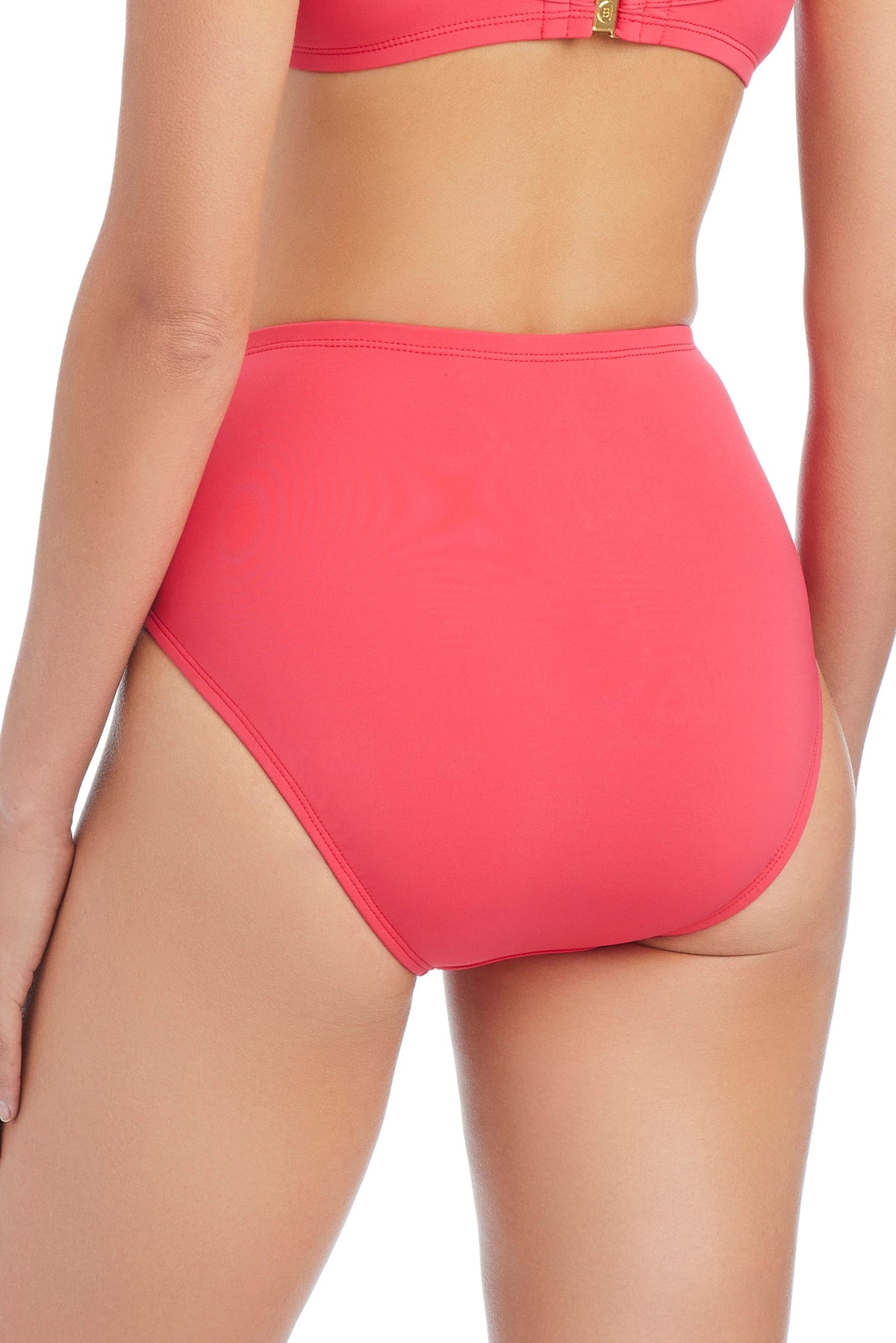 Blue high waist bikini bottom from Bleu Rod's Ahoy, Captain! collection with shirred design and comfortable fit.