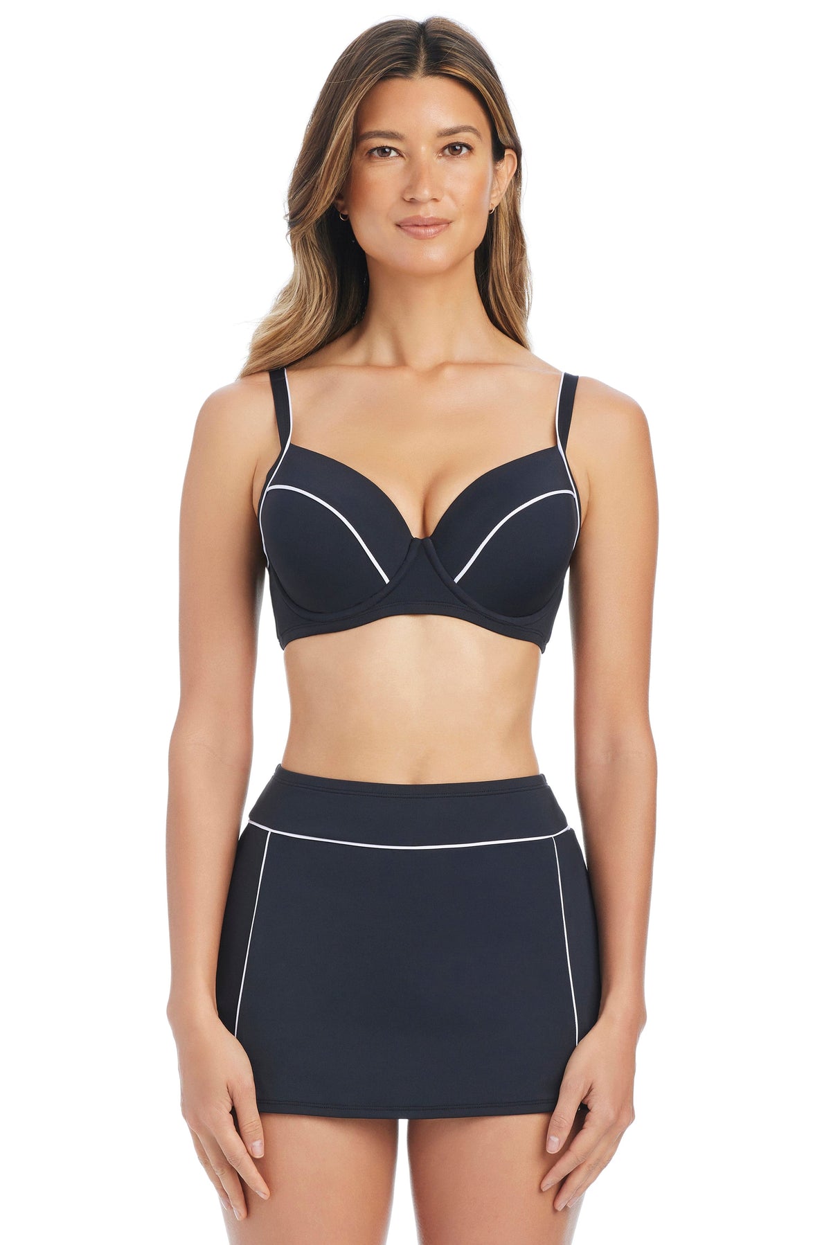 Blue underwire bikini top from Bleu Rod's Ahoy, Captain! collection, featuring over-the-shoulder straps and nautical-inspired design.
