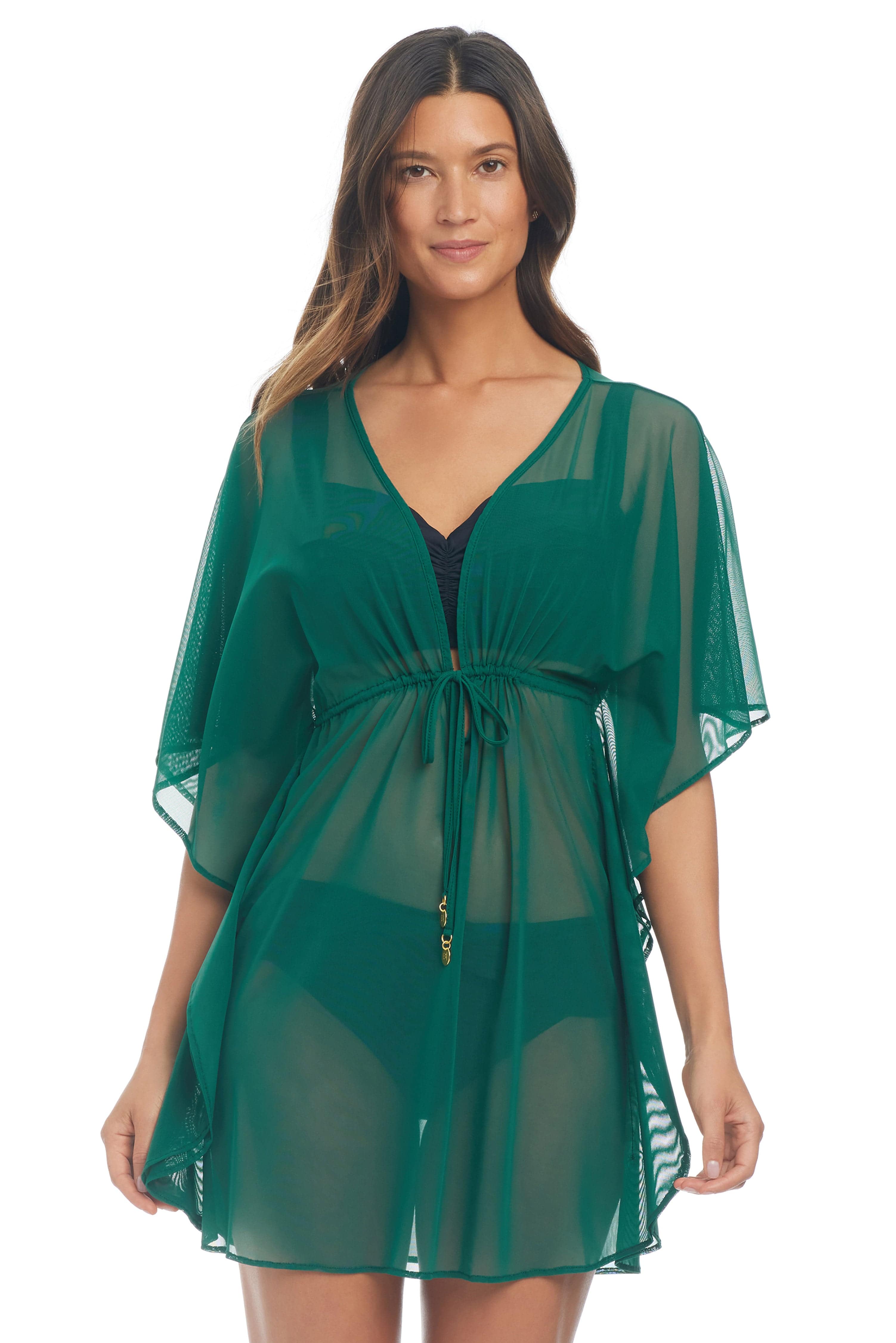 Bleu Rod Beattie Women's Mesh Cover-Up Dress - Green - Mini dresses Bleu Rod Beattie Women's Mesh Cover-Up Dress - Green - Mini dresses