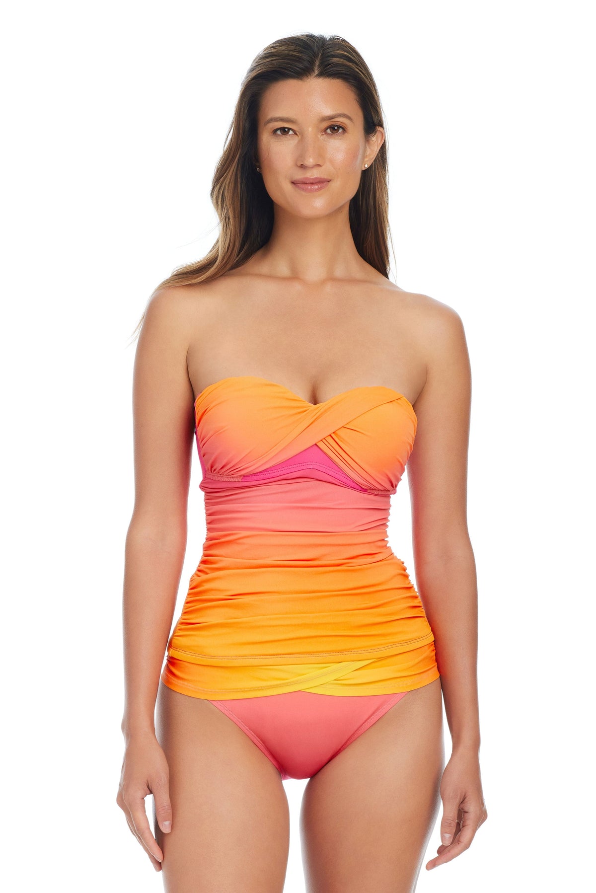Beat The Heat Bandeau Tankini Swimsuit Top - Bleu Rod Beattie