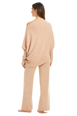 Milano Asymmetrical Long Sleeve Sweater Cover Up - Bleu Rod Beattie