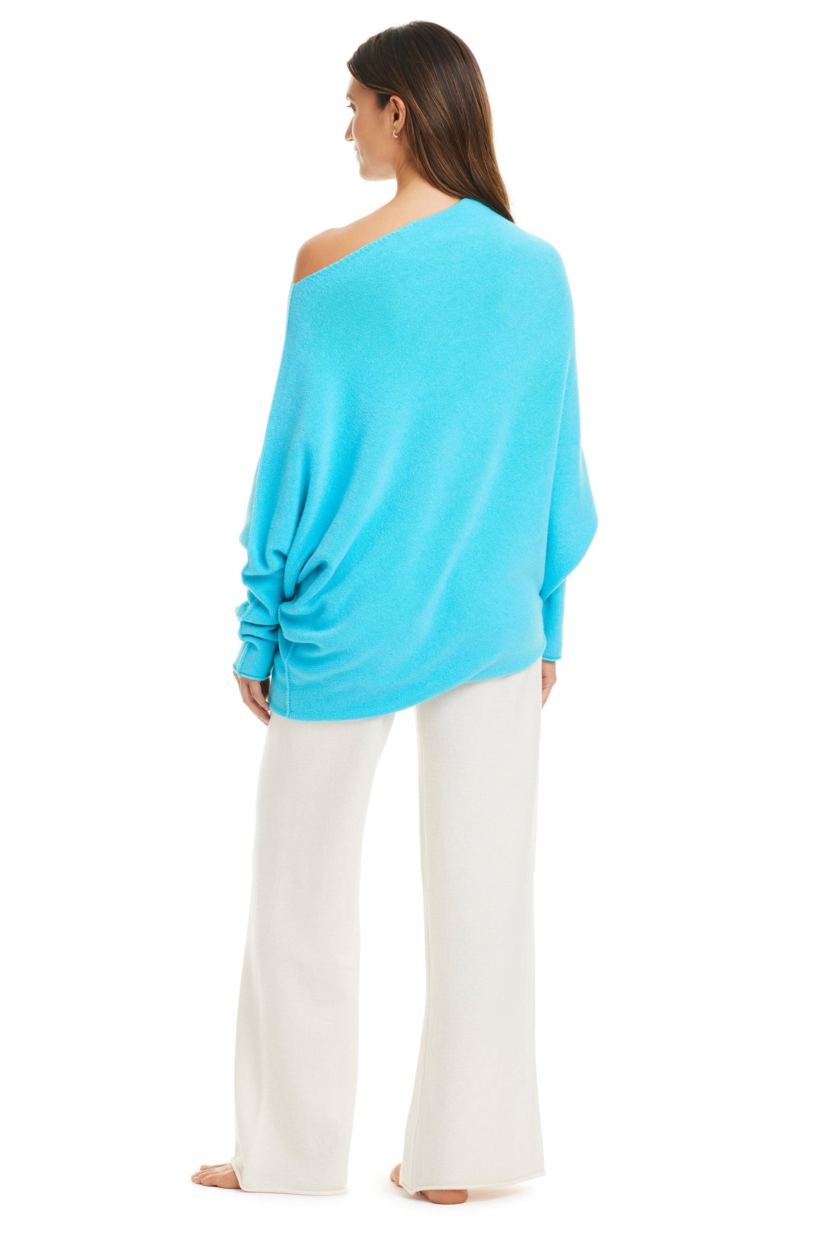Milano Asymmetrical Long Sleeve Sweater Cover Up - Bleu Rod Beattie
