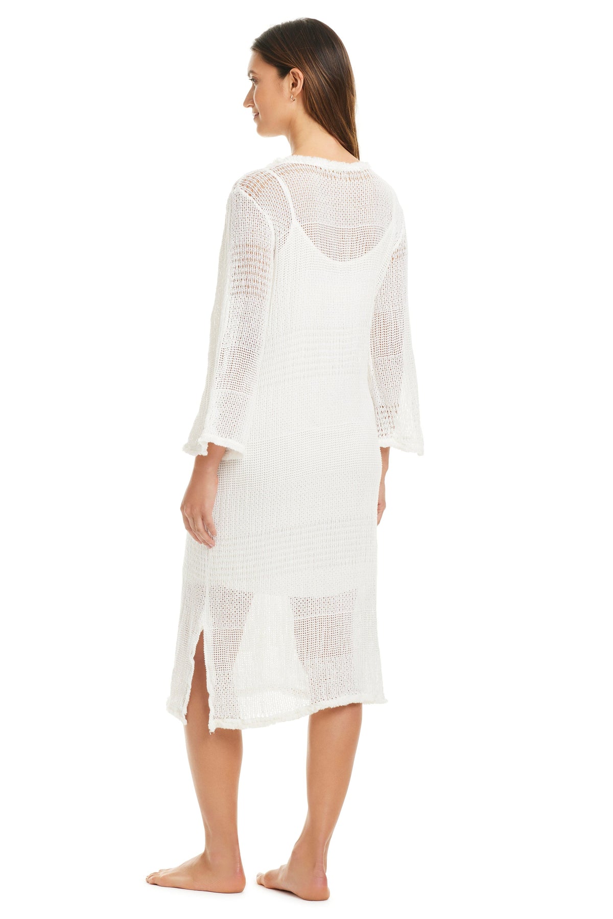 Milano Long Sleeve Crochet Dress Cover Up Dress - Bleu Rod Beattie