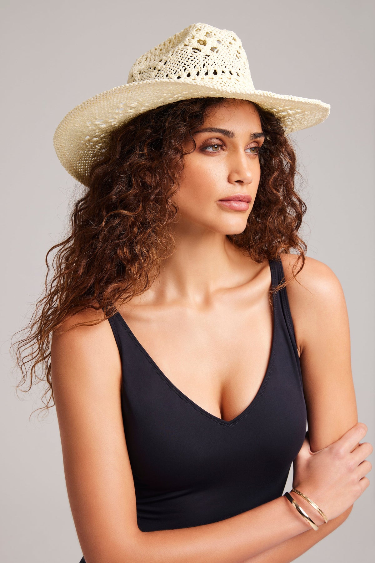 Ivory Wyeth Diego cowboy hat with a wide brim and classic Western style, featuring a decorative band and structured crown.