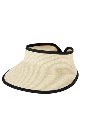 Classic Straw Visor with Black Trim