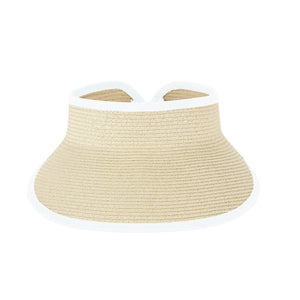 Classic Straw Visor with White Trim