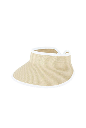 Classic Straw Visor with White Trim