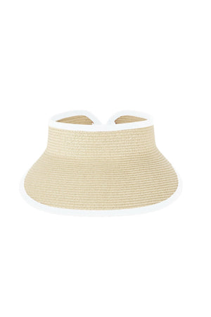 Classic Straw Visor with White Trim