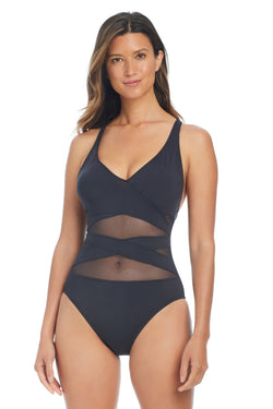 Don't Mesh With Me V-Neck One Piece Swimsuit